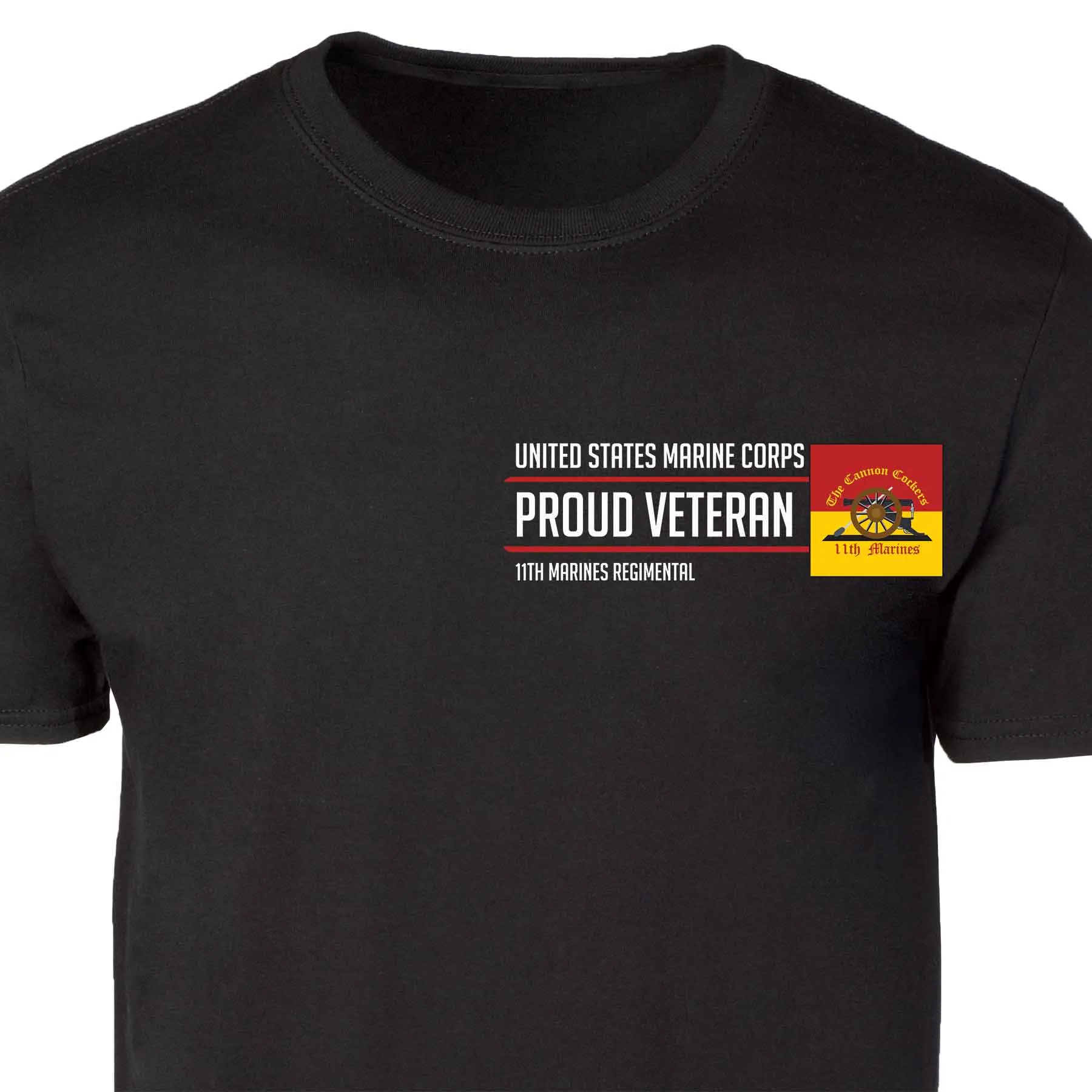 11th Marines Regimental Proud Veteran Patch Graphic T-shirt