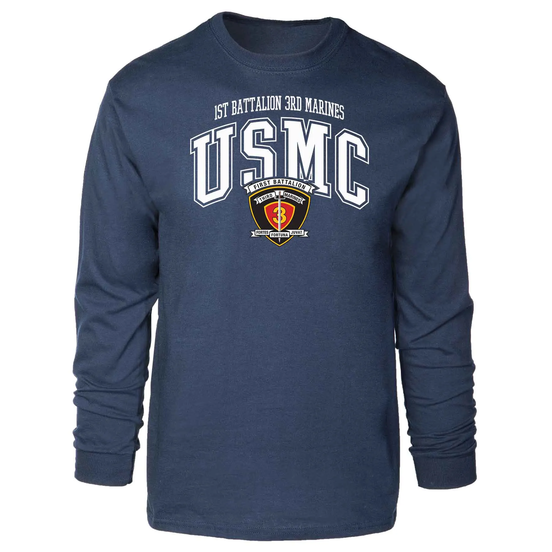 1st Battalion 3rd Marines Arched Long Sleeve T-shirt