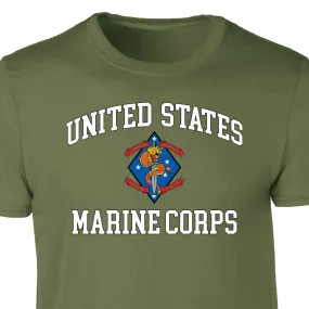 1st Battalion 4th Marines USMC  Patch Graphic T-shirt