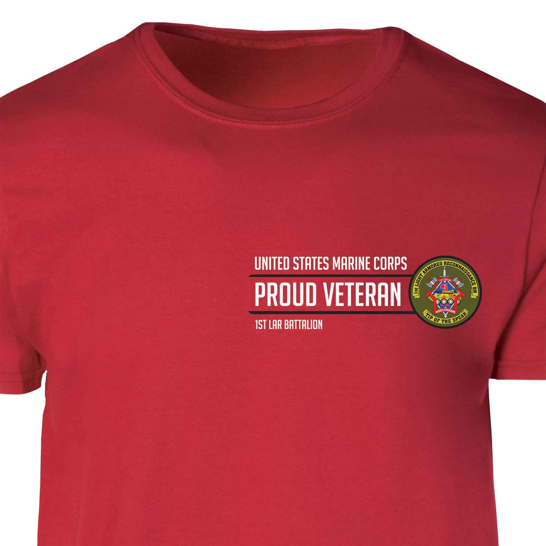 1st LAR Battalion Proud Veteran Patch Graphic T-shirt