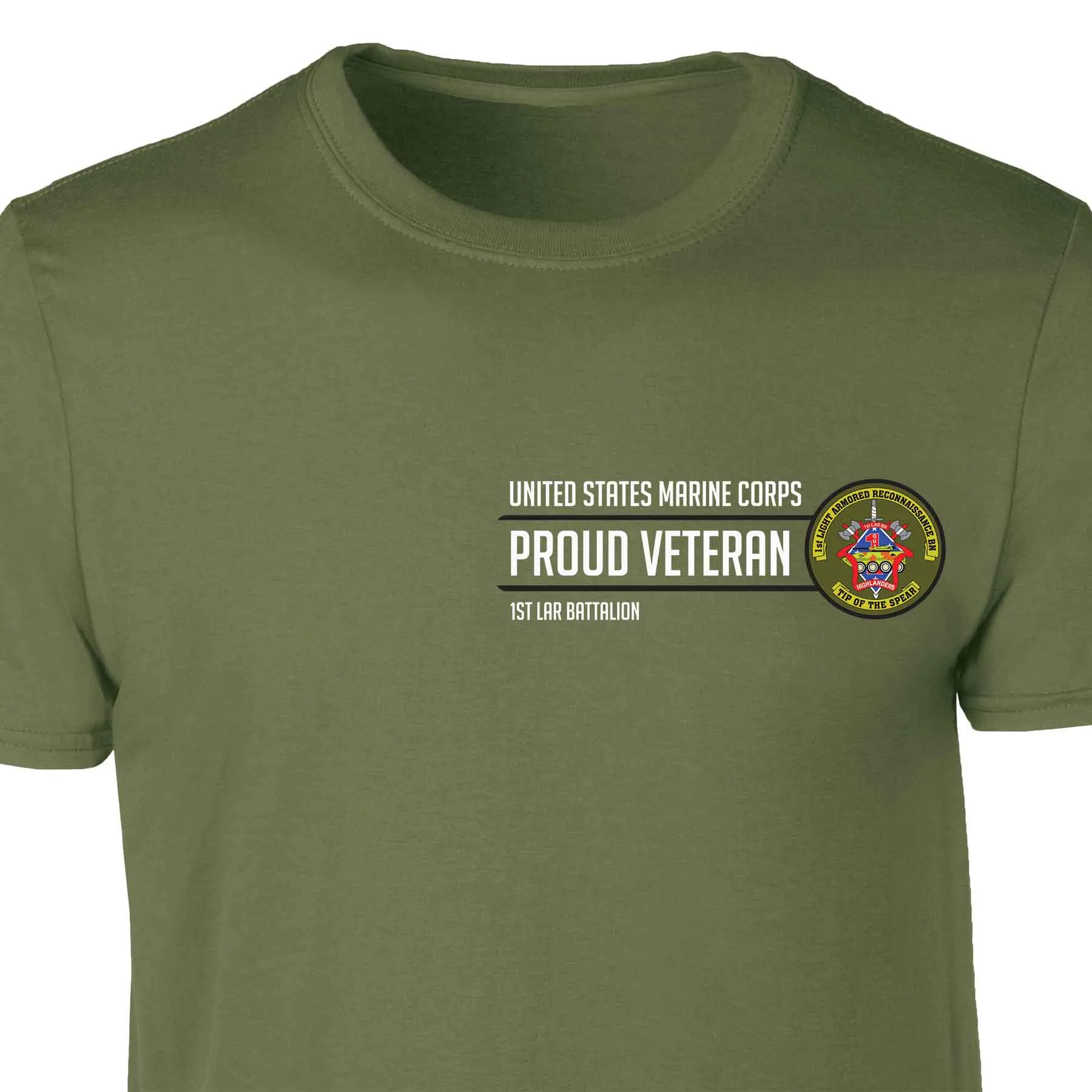 1st LAR Battalion Proud Veteran Patch Graphic T-shirt