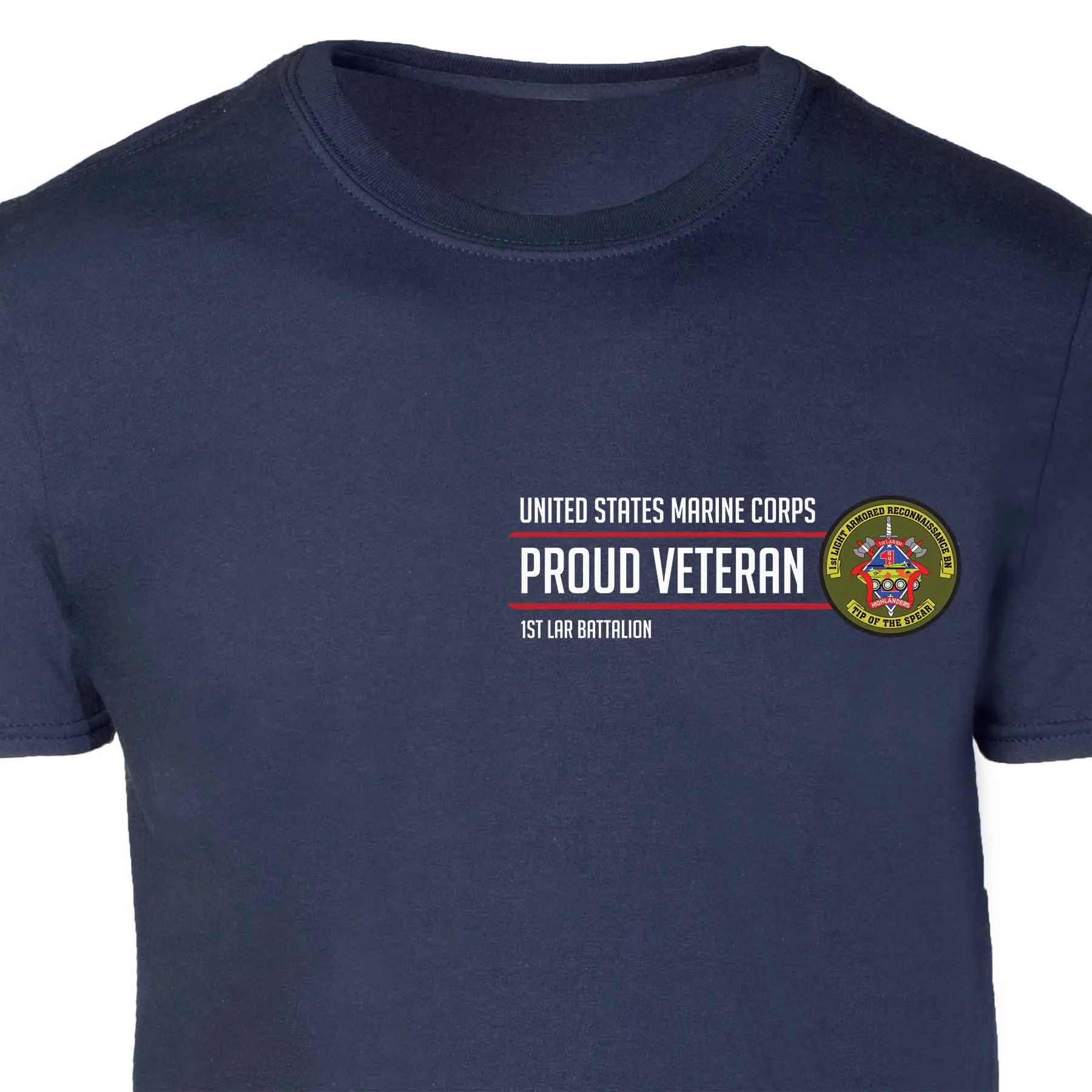 1st LAR Battalion Proud Veteran Patch Graphic T-shirt