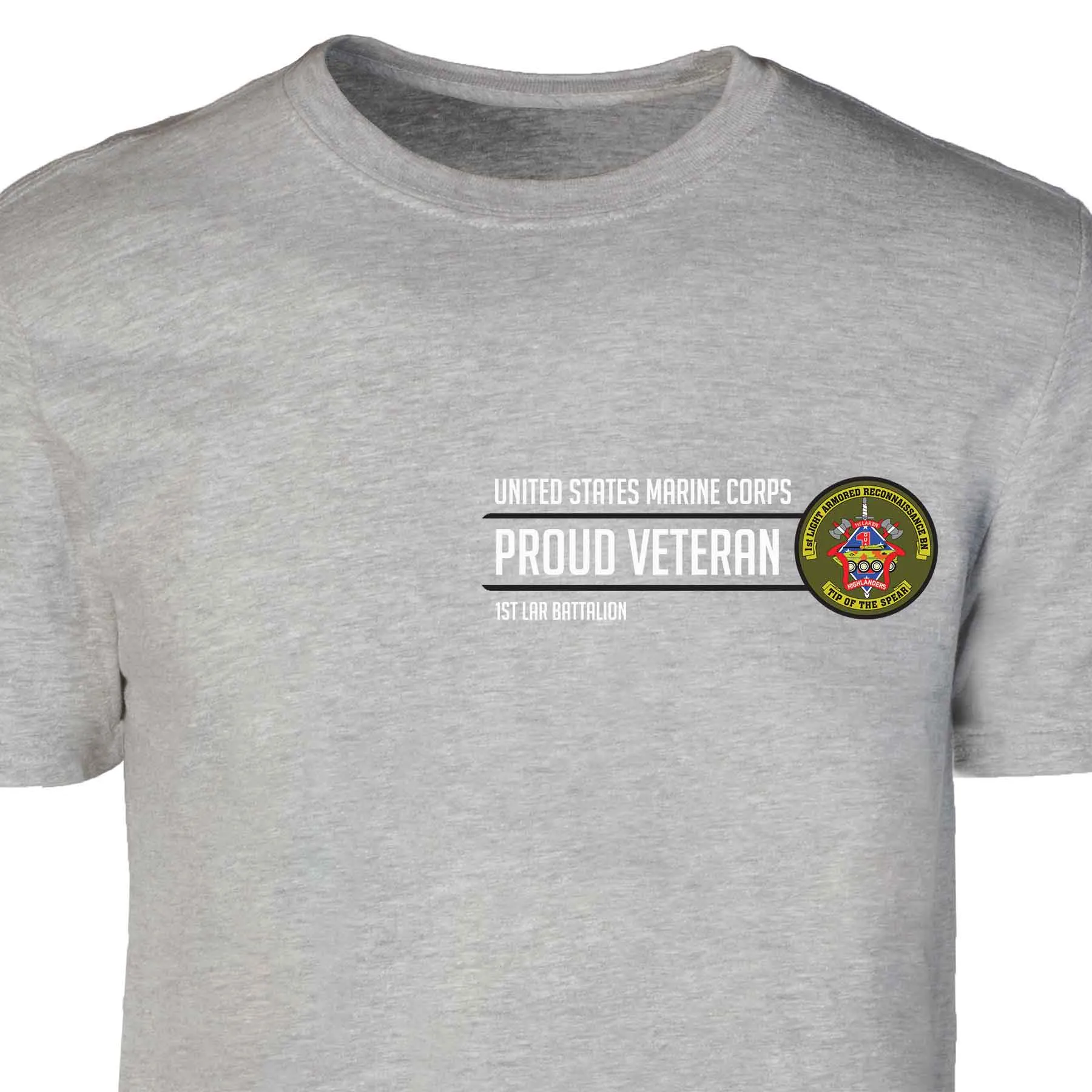 1st LAR Battalion Proud Veteran Patch Graphic T-shirt