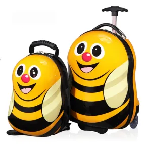 2016 New 16 "Wheeled Luggage 12" Cool Backpack 3D Cartoon Children Suitcase/Abs Cartoon Travel