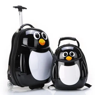 2016 New 16 "Wheeled Luggage 12" Cool Backpack 3D Cartoon Children Suitcase/Abs Cartoon Travel