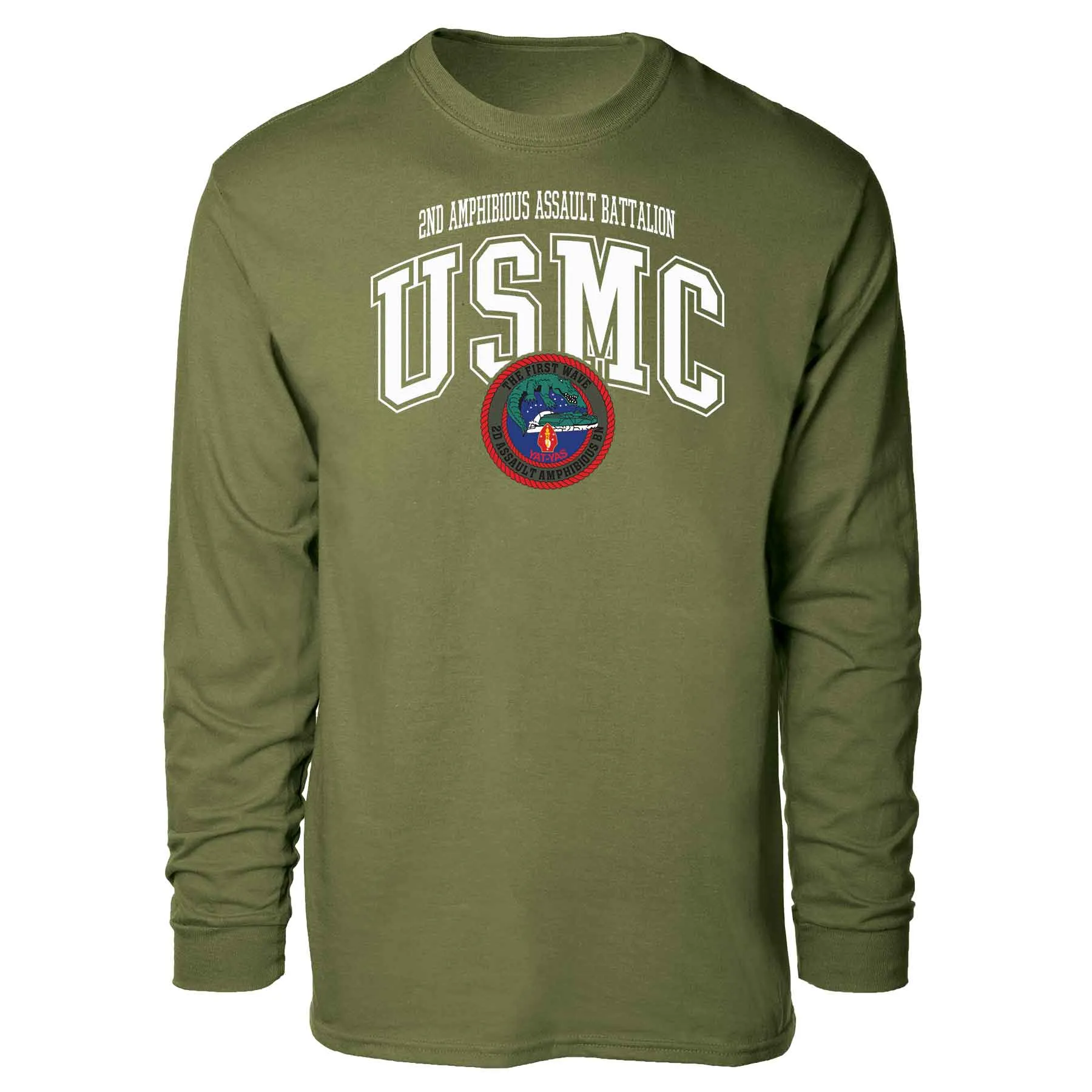 2nd Assualt Amphibious Bn Arched Long Sleeve T-shirt