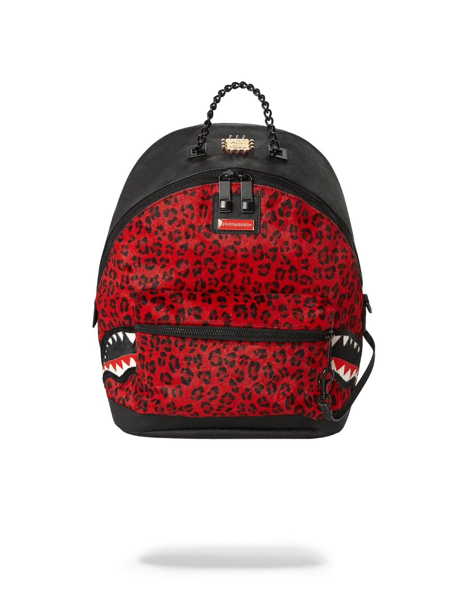 6-STRAP RED LEOPARD EMPRESS (PONY HAIR)