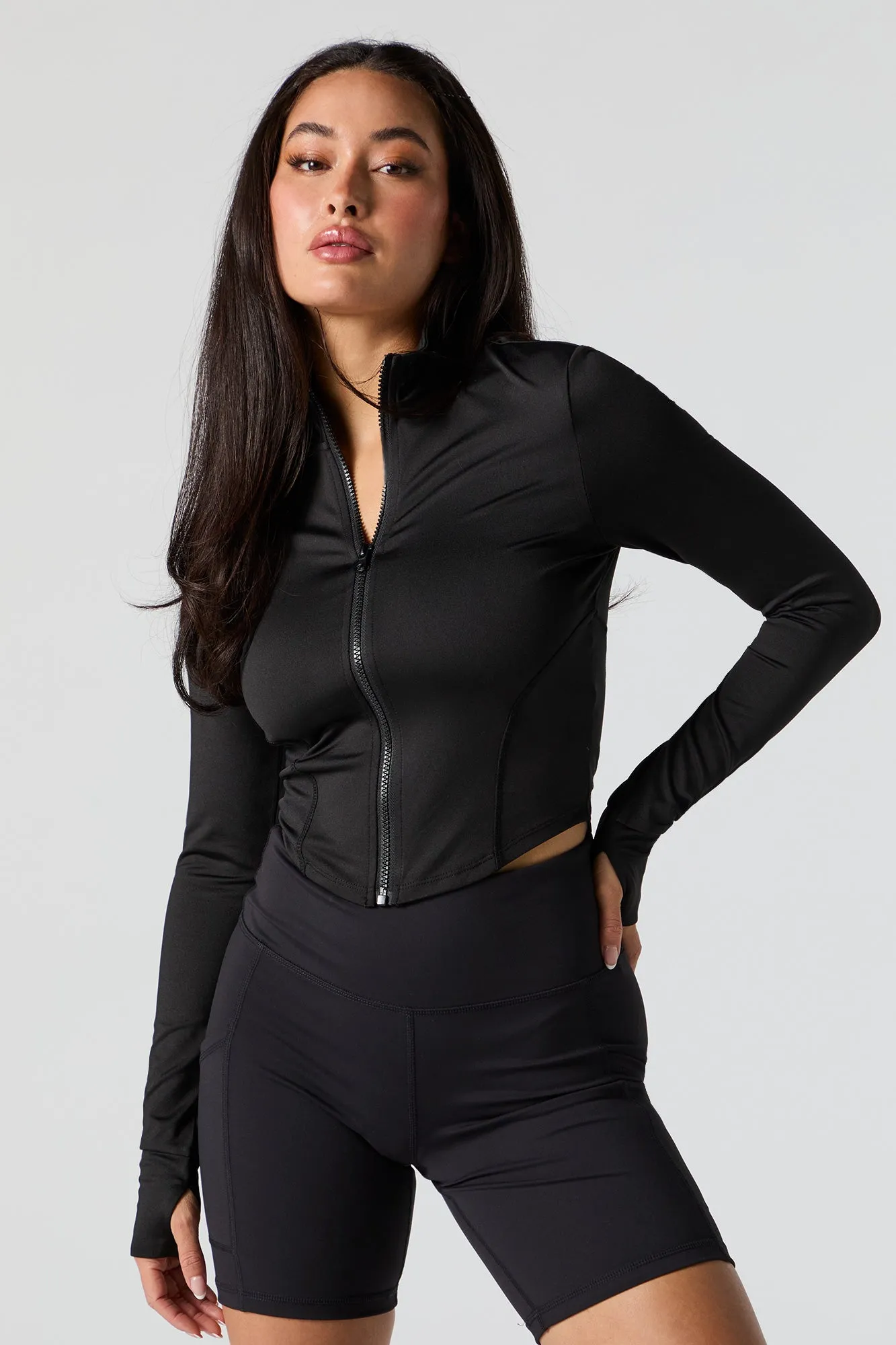 Active Zip-Up Long Sleeve Top