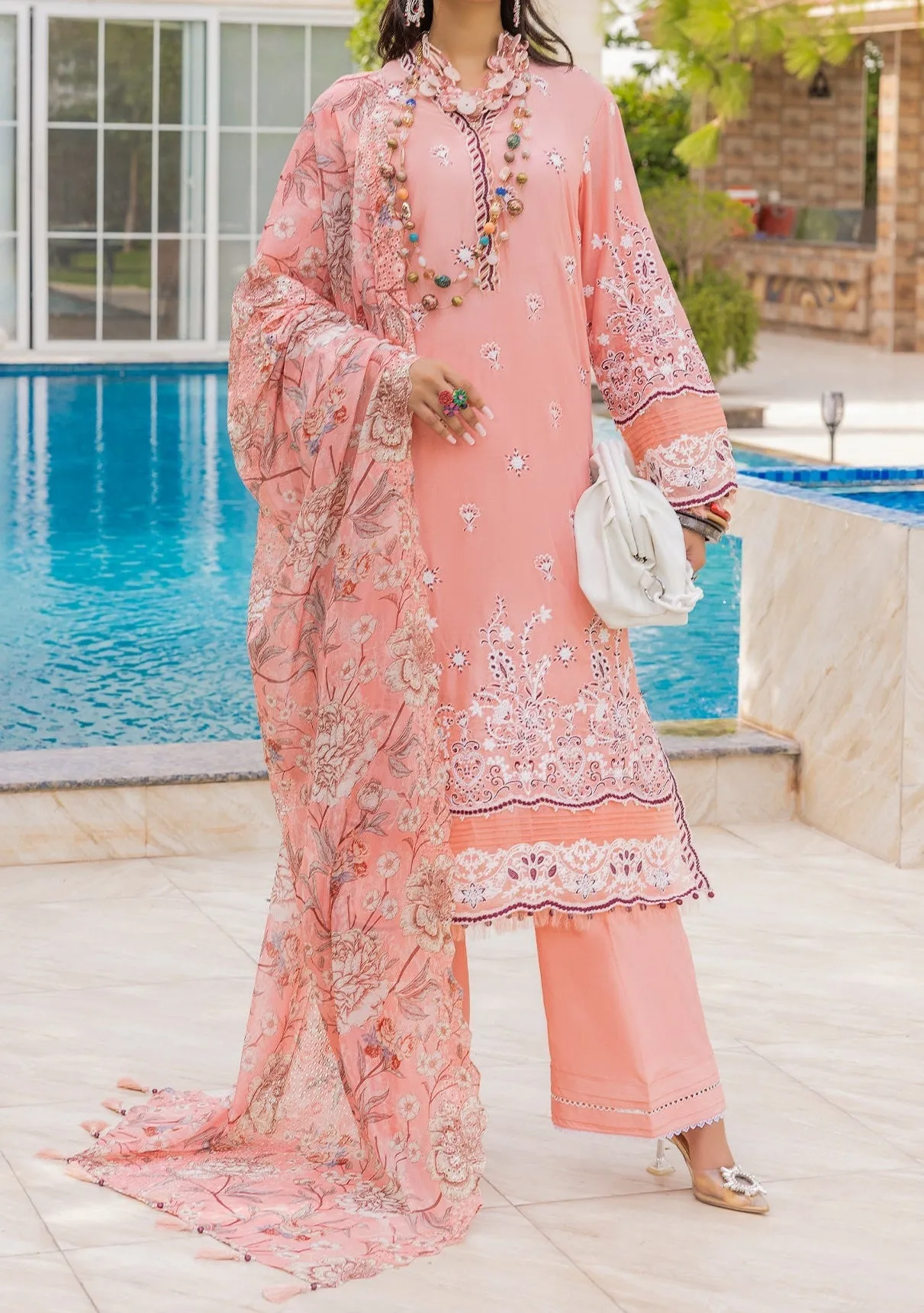 Adan's Libas Ilana Ready Made Embroidered Lawn