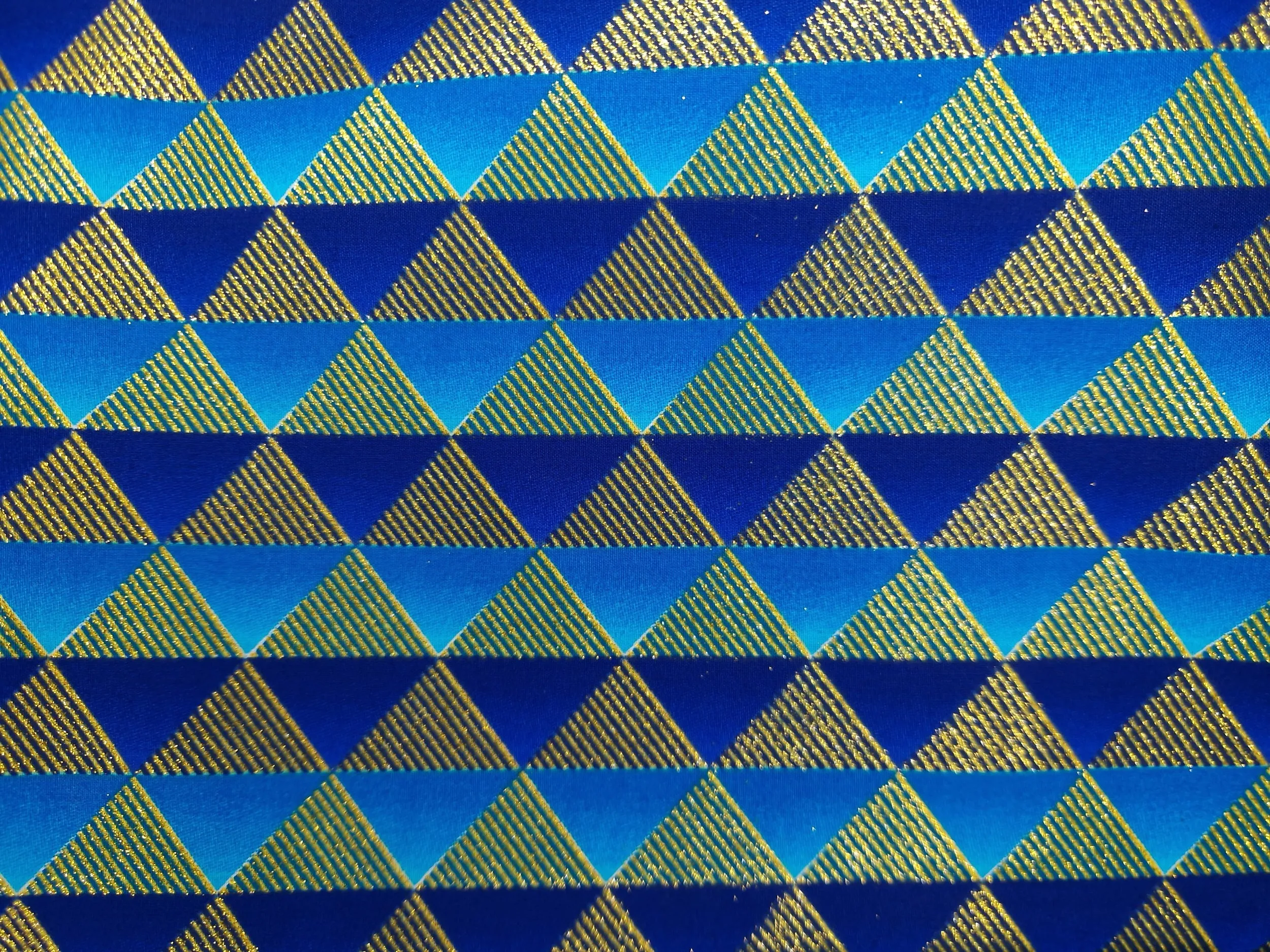 African print fabric - Exclusive Embellished Glitter effects 100% cotton - KT-3073 Gold Blue