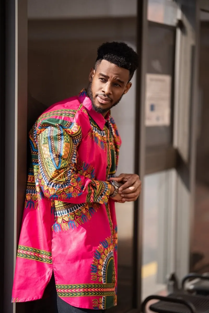 African Shirt In Electric Pink