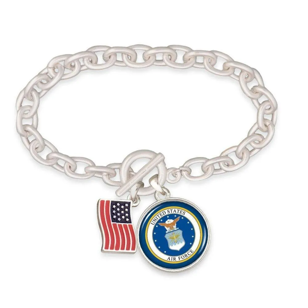 Air Force Toggle Bracelet with American Flag