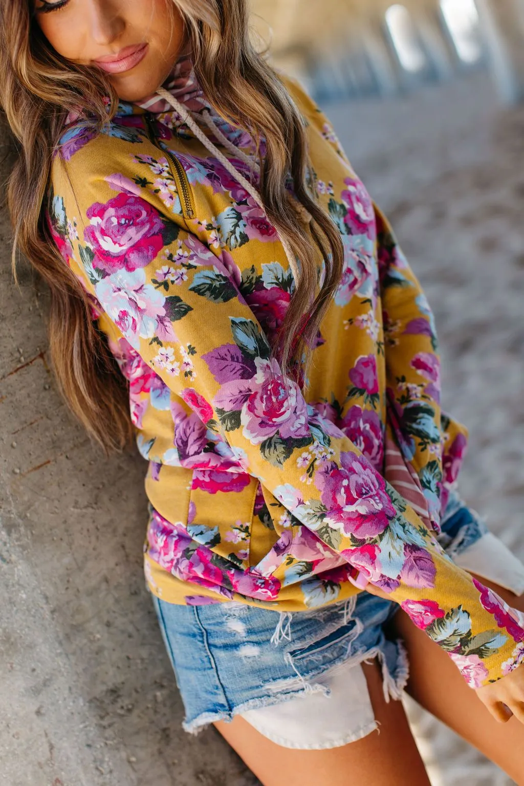 Ampersand Avenue DoubleHood Sweatshirt - Blooming Florals