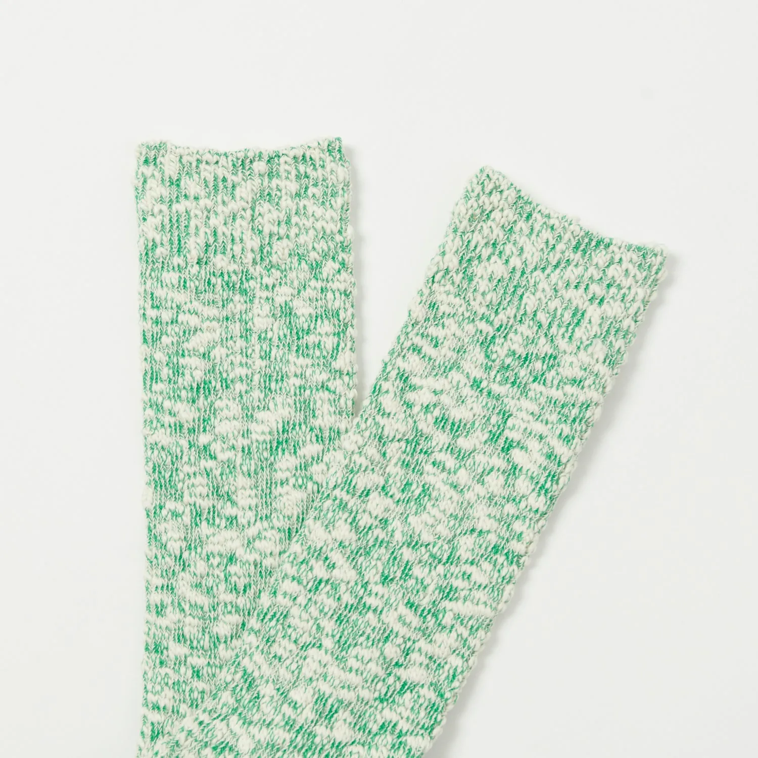 Anonymous Ism Light Slub Crew Socks - Green Mel