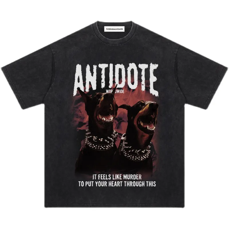 ANTIDOTE Doberman Dog Print Tee