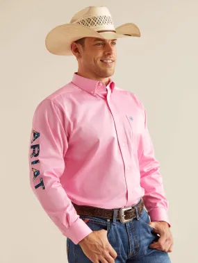 Ariat 10051336 Mens Team Logo Twill Classic Fit Shirt Pink