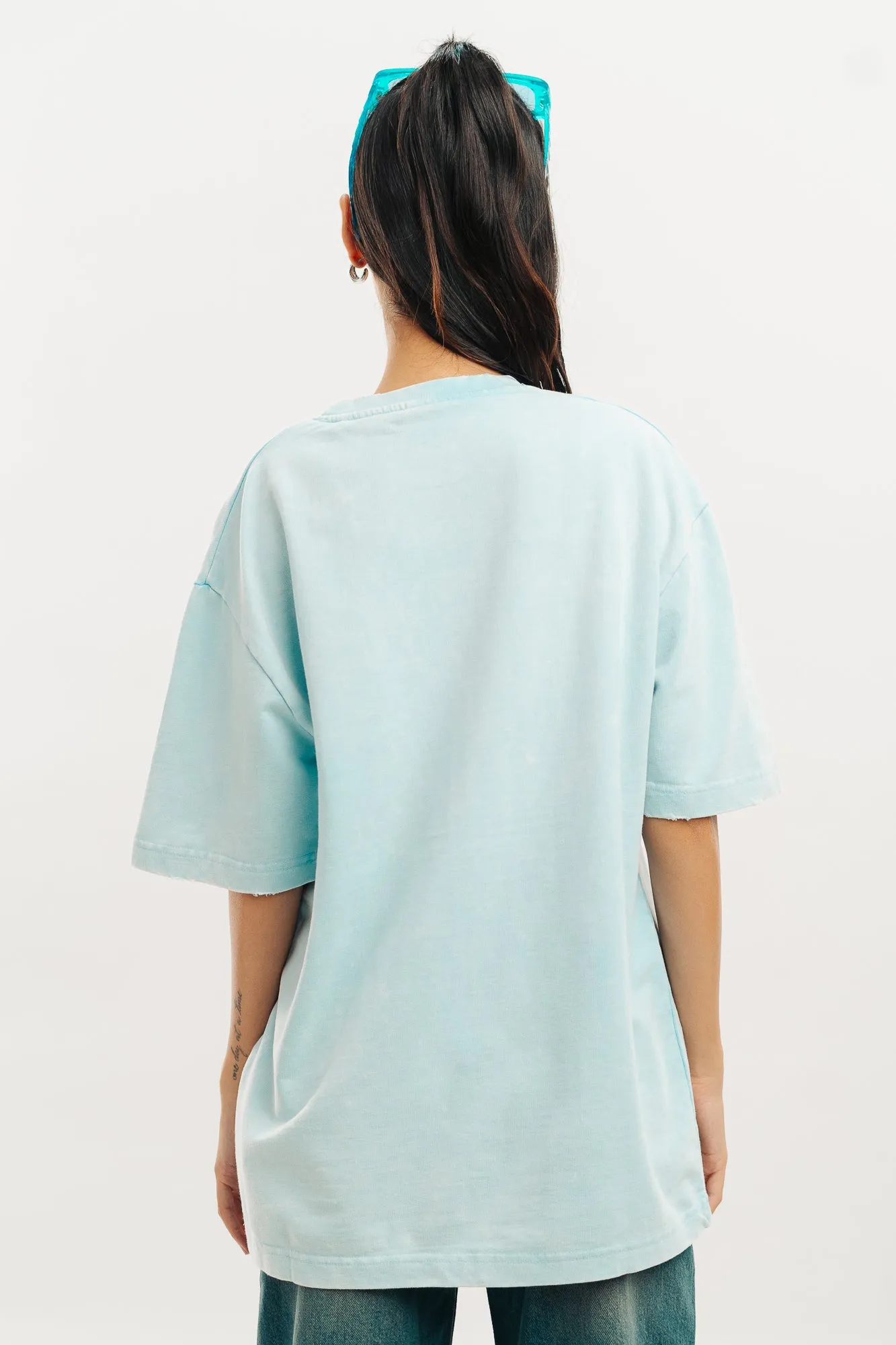 Azure Acid Wash Oversized Tees