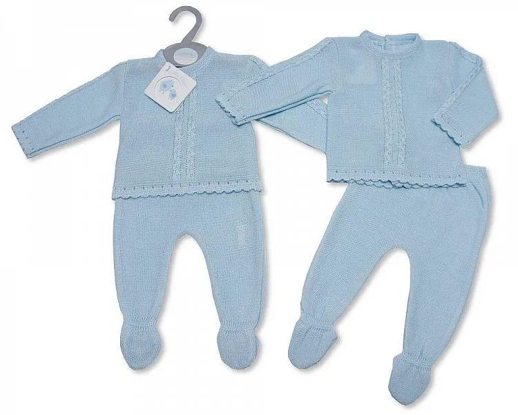 Baby Boys Knitted 2 pcs Pram Set (NB-9 Months) Bw-10-091