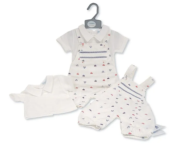 Baby Boys Long 2 pcs Dungaree Set - Cars (0-6 Months) (PK6) Bis-2120-6181