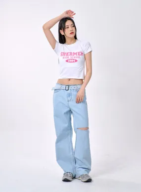 Baggy Jeans With Belt BA325