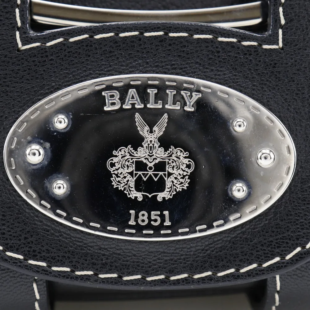 BALLY Shoulder Bag Calfskin black one belt Women Used Authentic