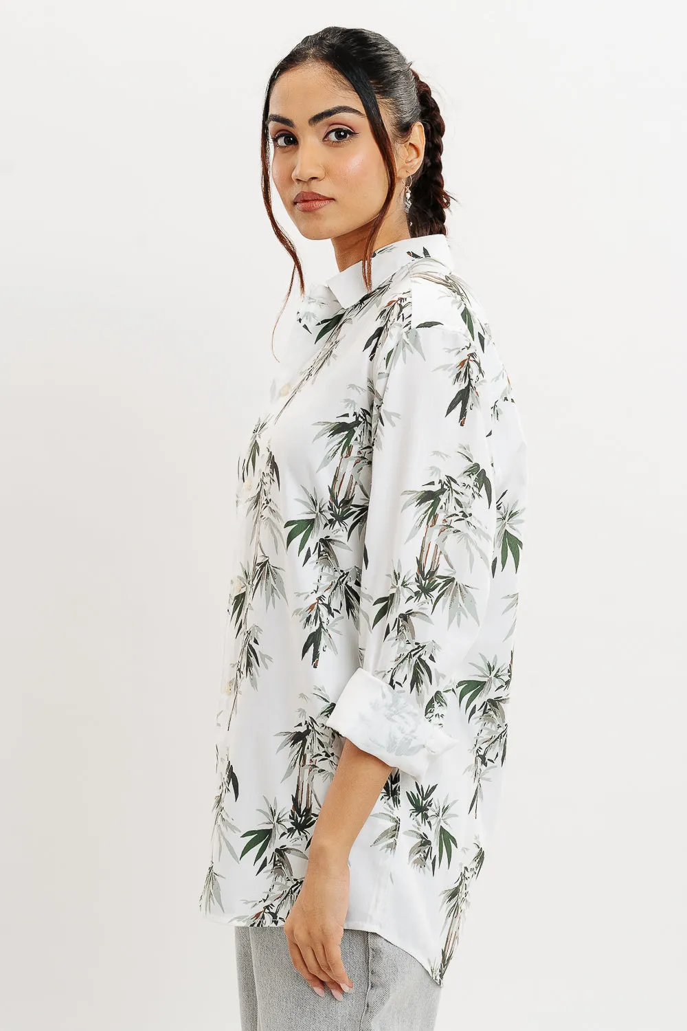 Bamboo Print Full Sleeves Women's Shirt