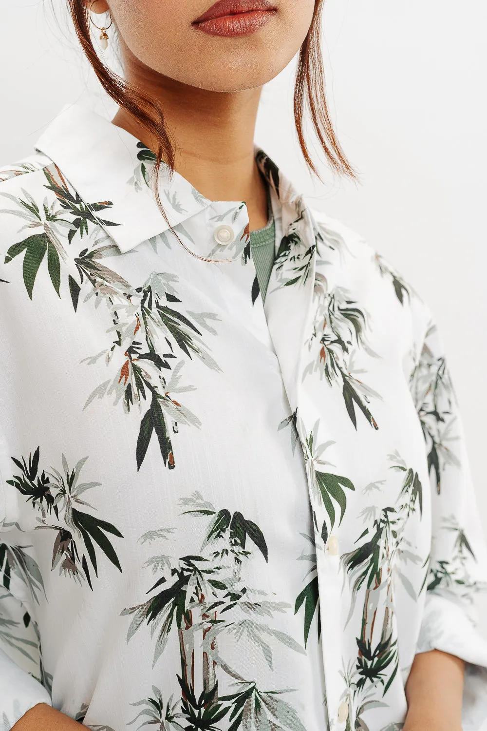 Bamboo Print Full Sleeves Women's Shirt