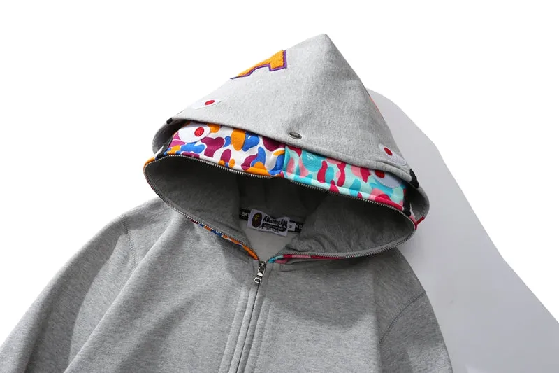 BAPE US Limited Collection Shark Full Zip Double Hoodie Grey