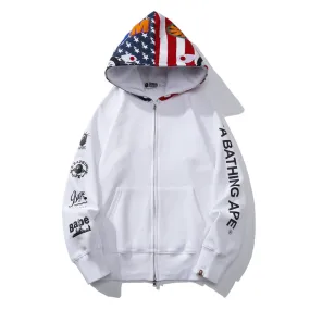 BAPE US Limited Collection USA Shark Hoodie White