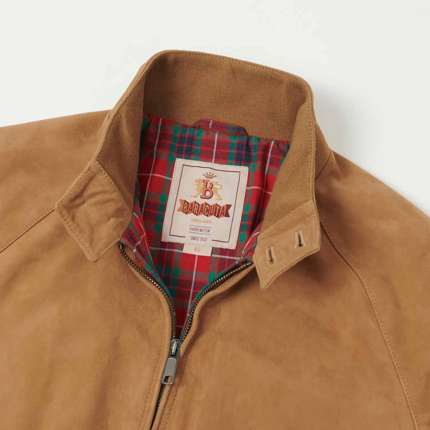 Baracuta G9 Suede Harrington Jacket - Tobacco