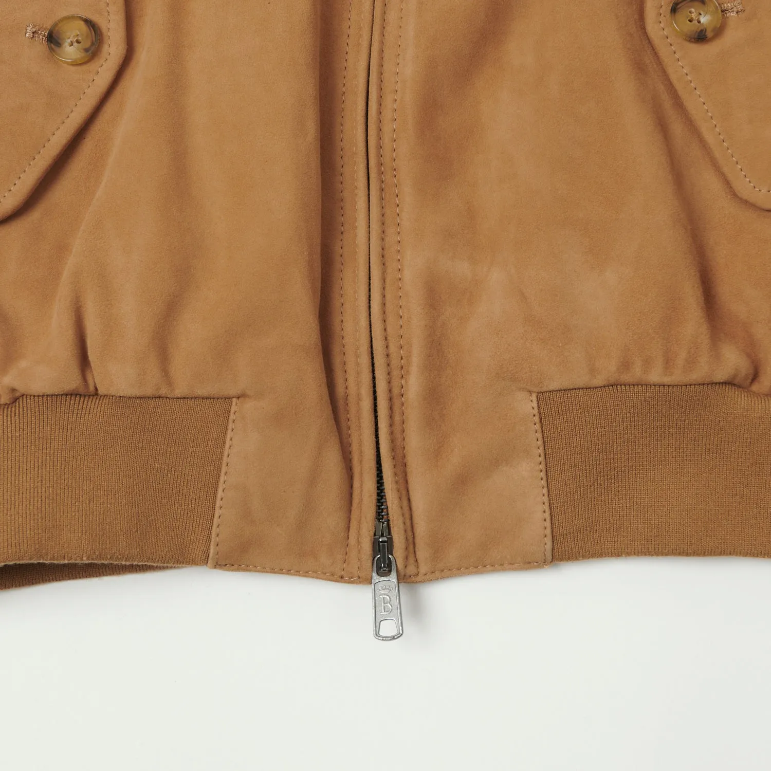 Baracuta G9 Suede Harrington Jacket - Tobacco