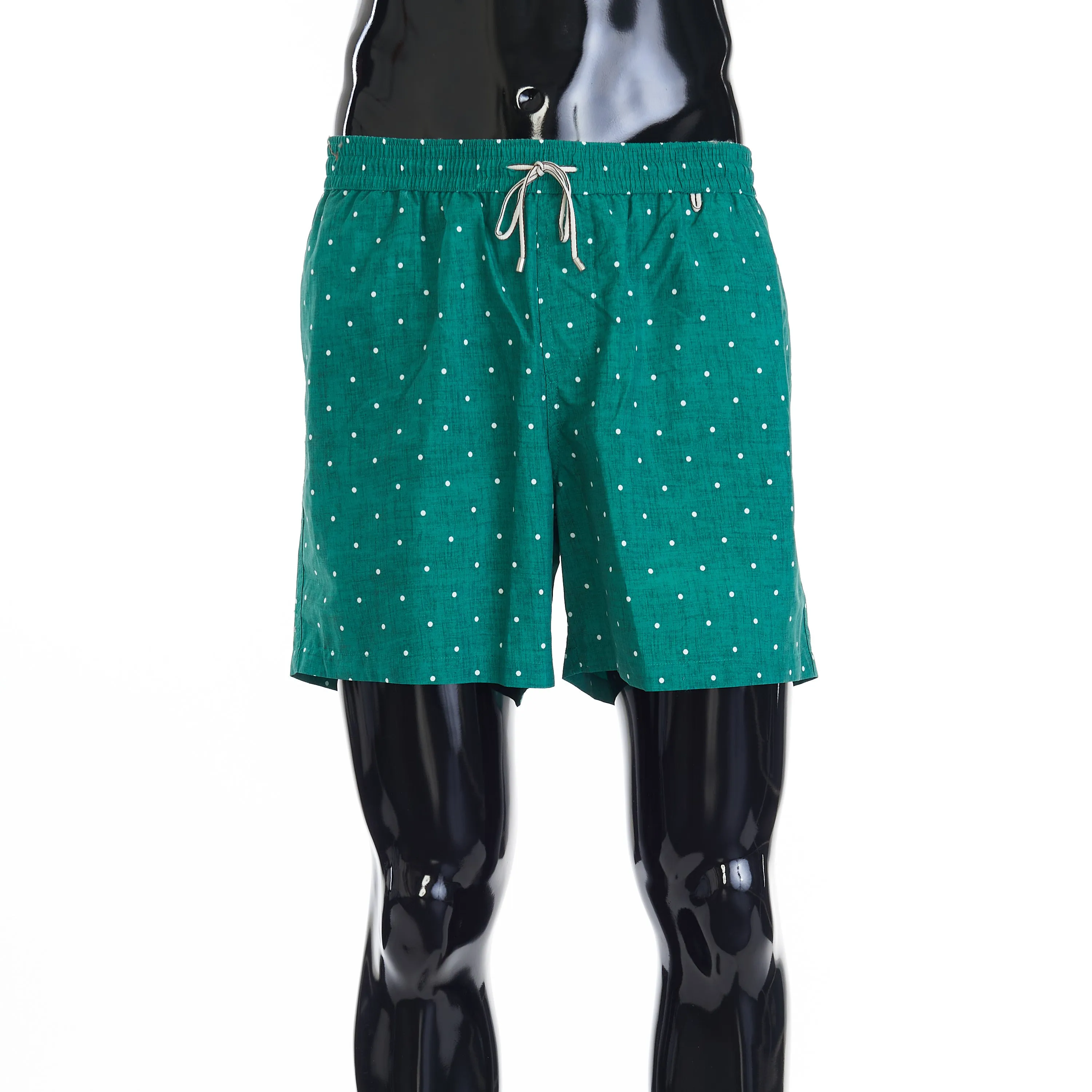 Bay Green Swim Shorts - White Dot Pattern