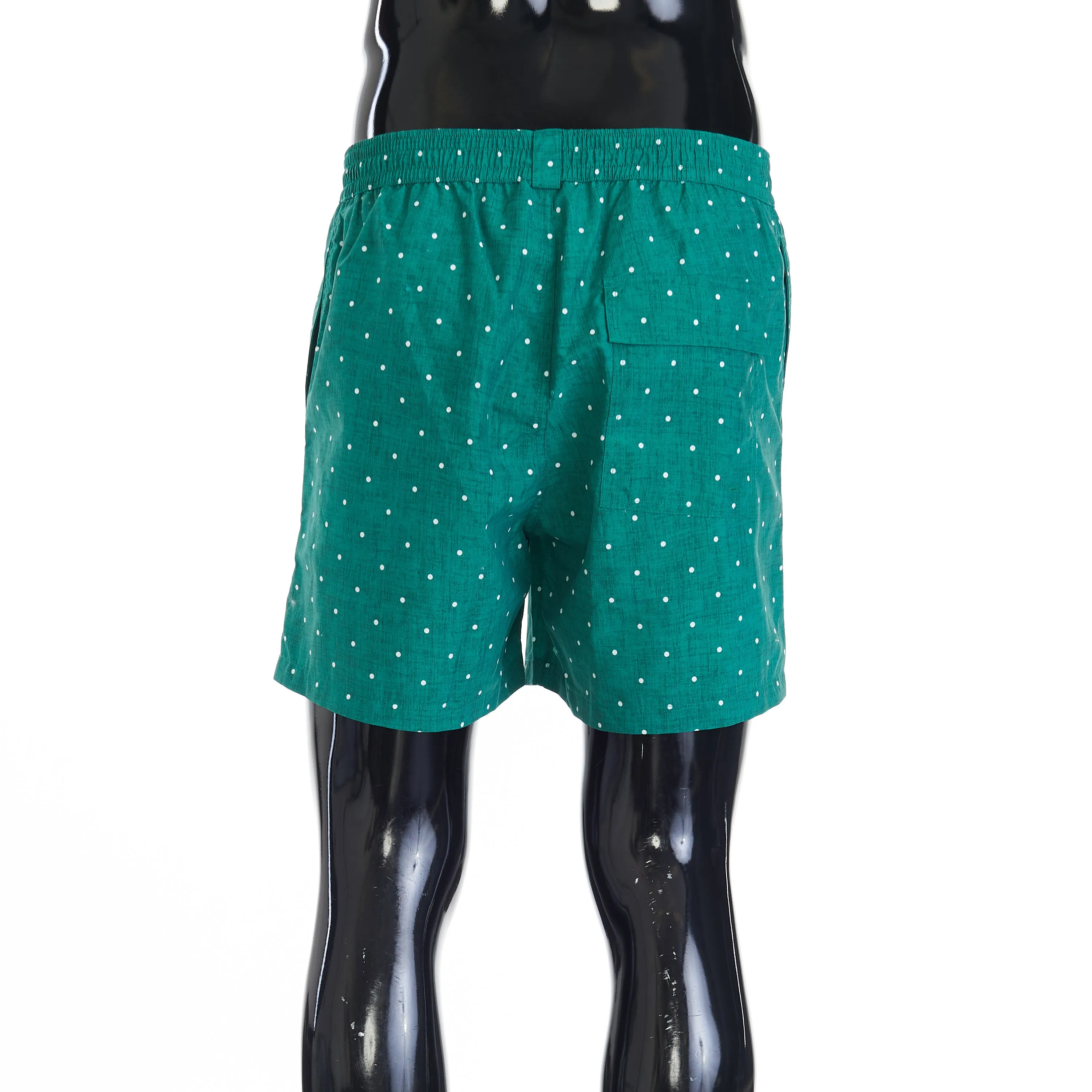 Bay Green Swim Shorts - White Dot Pattern