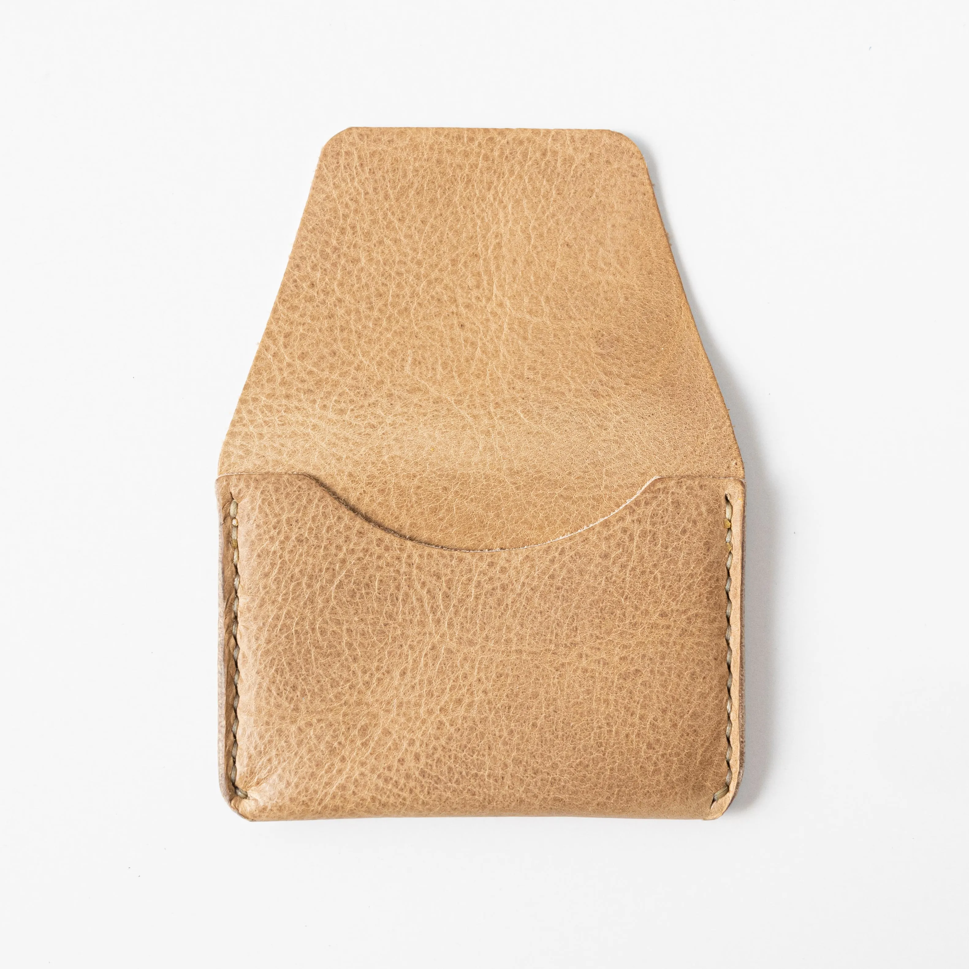 Beige Bison Flap Wallet