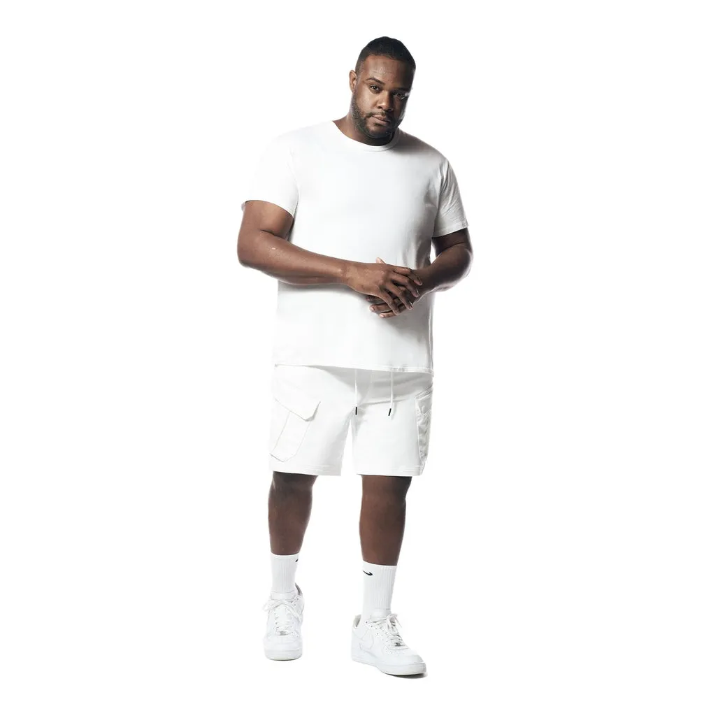 Big and Tall - Essential Knit Twill Cargo Shorts - White