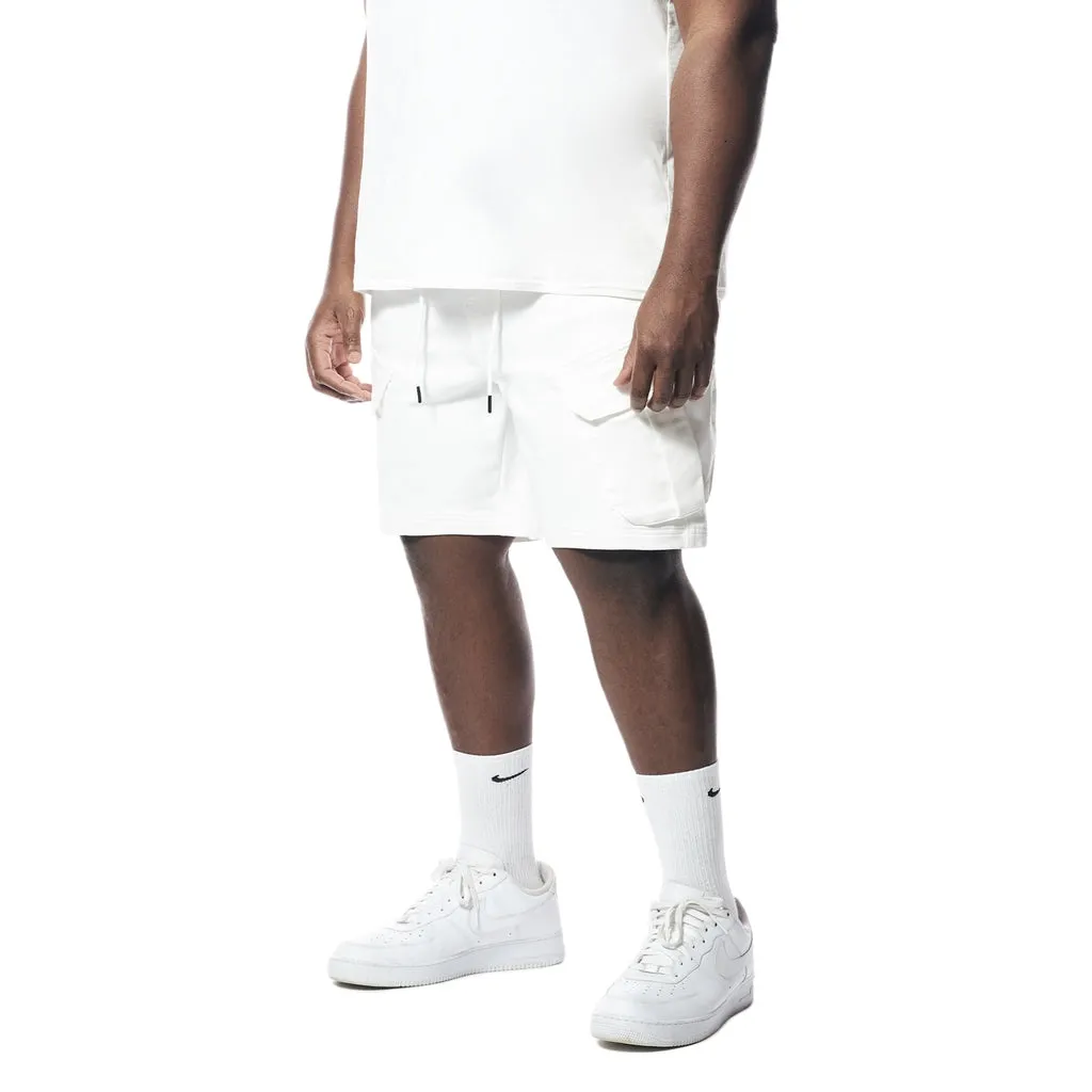 Big and Tall - Essential Knit Twill Cargo Shorts - White