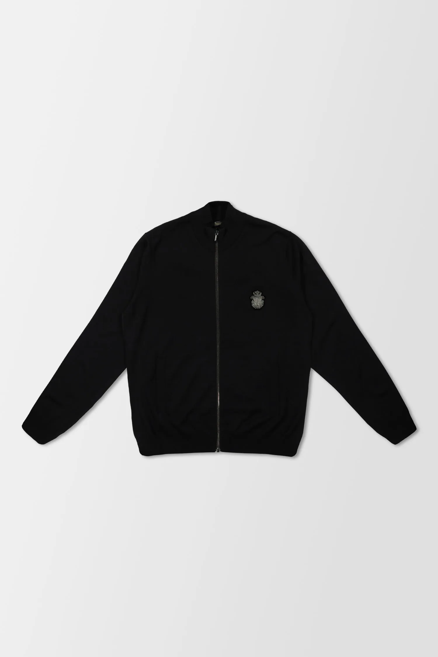 Billionaire Black Full Zip Crest Pullover