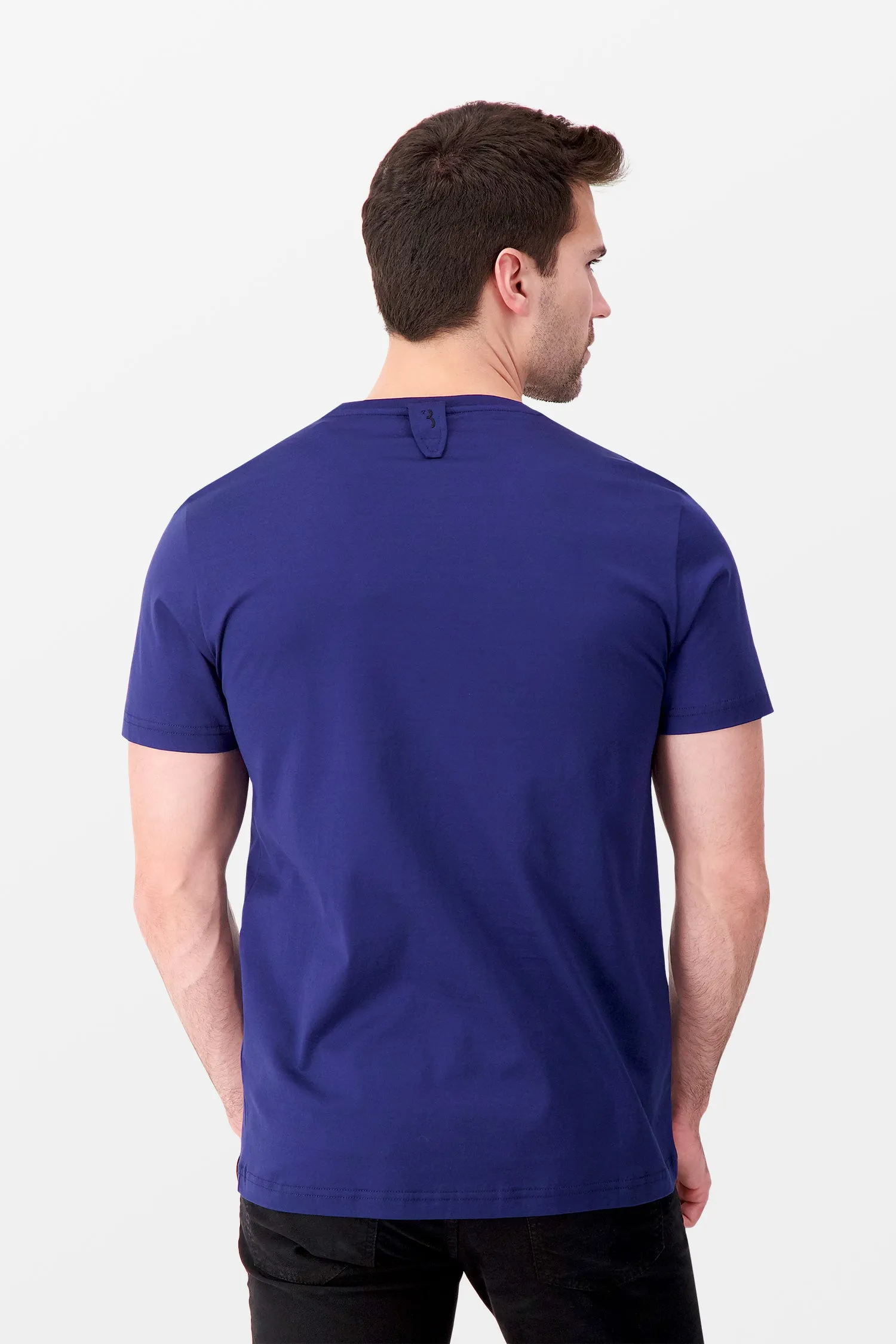 Billionaire Dark Blue SS Logos Round Neck T-Shirt