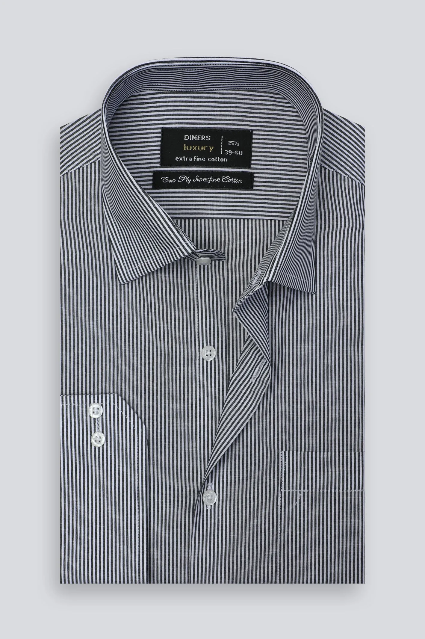 Black Candy Stripe Formal Shirt