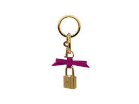 Bow and Padlock Keyring/Bag Charm - Orinoco 'Croc' Print - Cyclamen