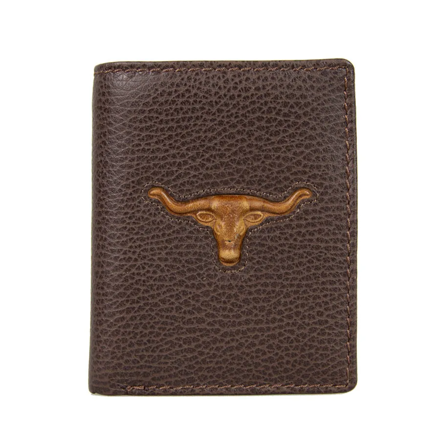 Brigalow Mens Distressed Leather Wallet - Steer Head - 5016B