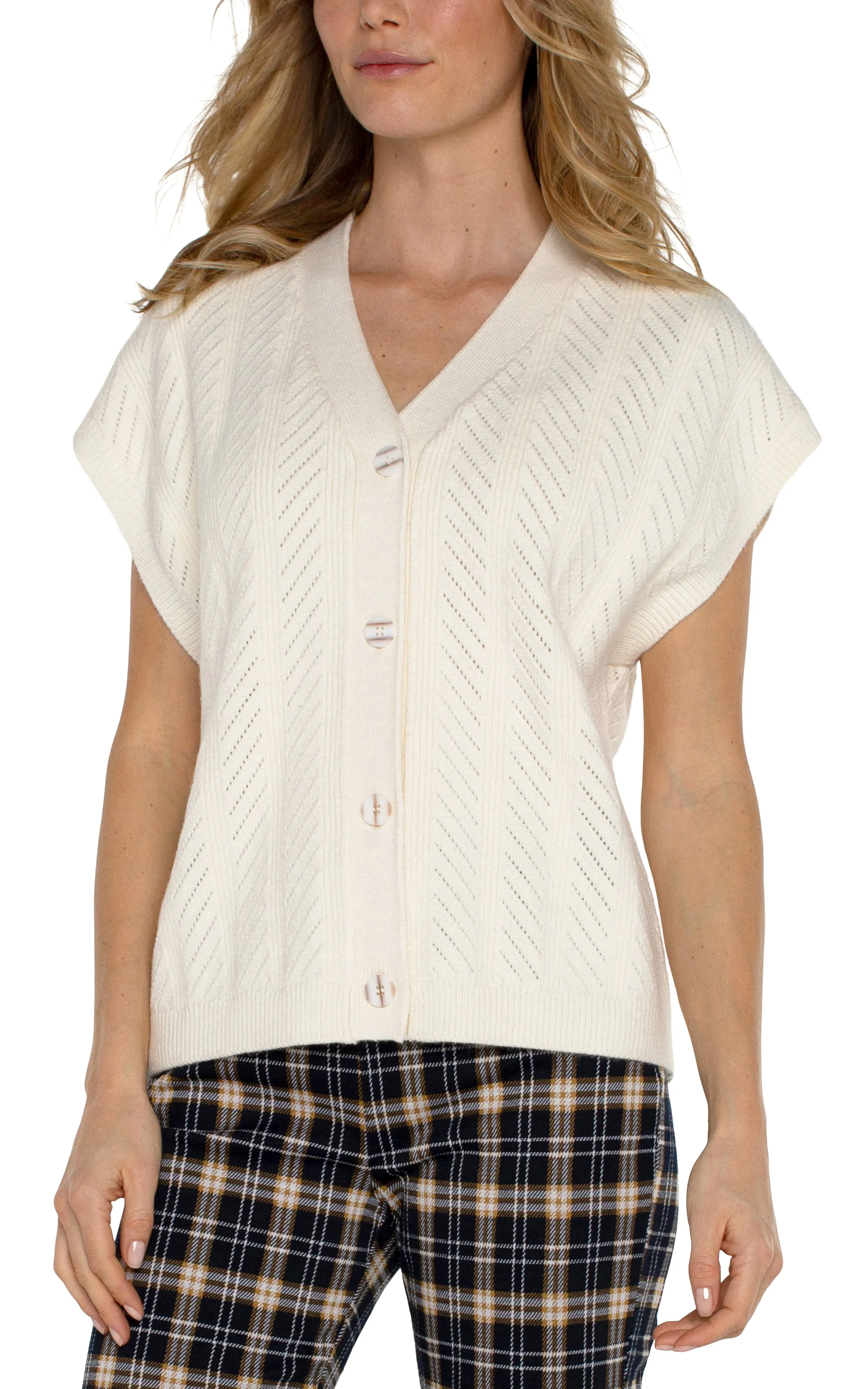 BUTTON FRONT SWEATER VEST