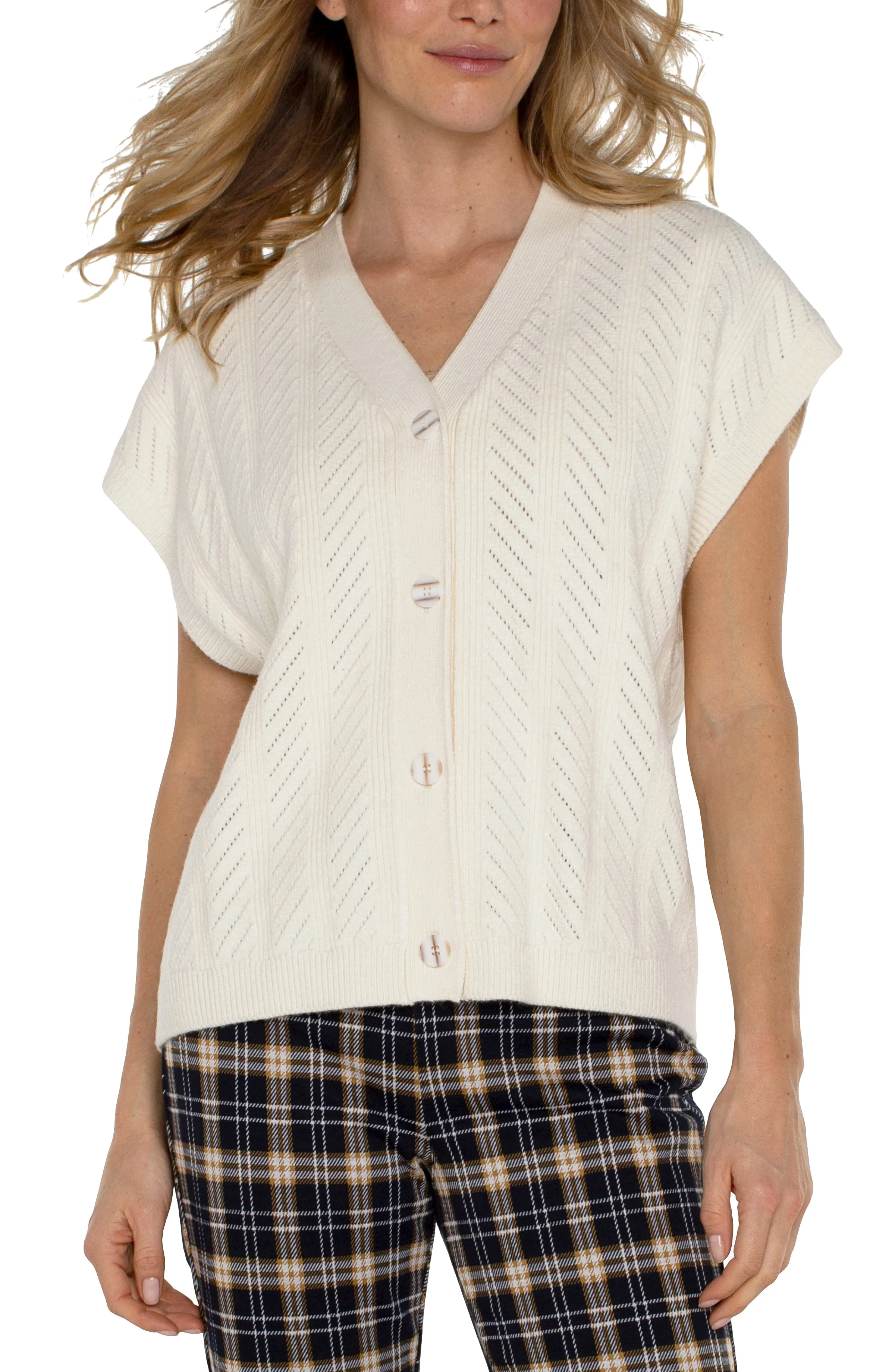 BUTTON FRONT SWEATER VEST