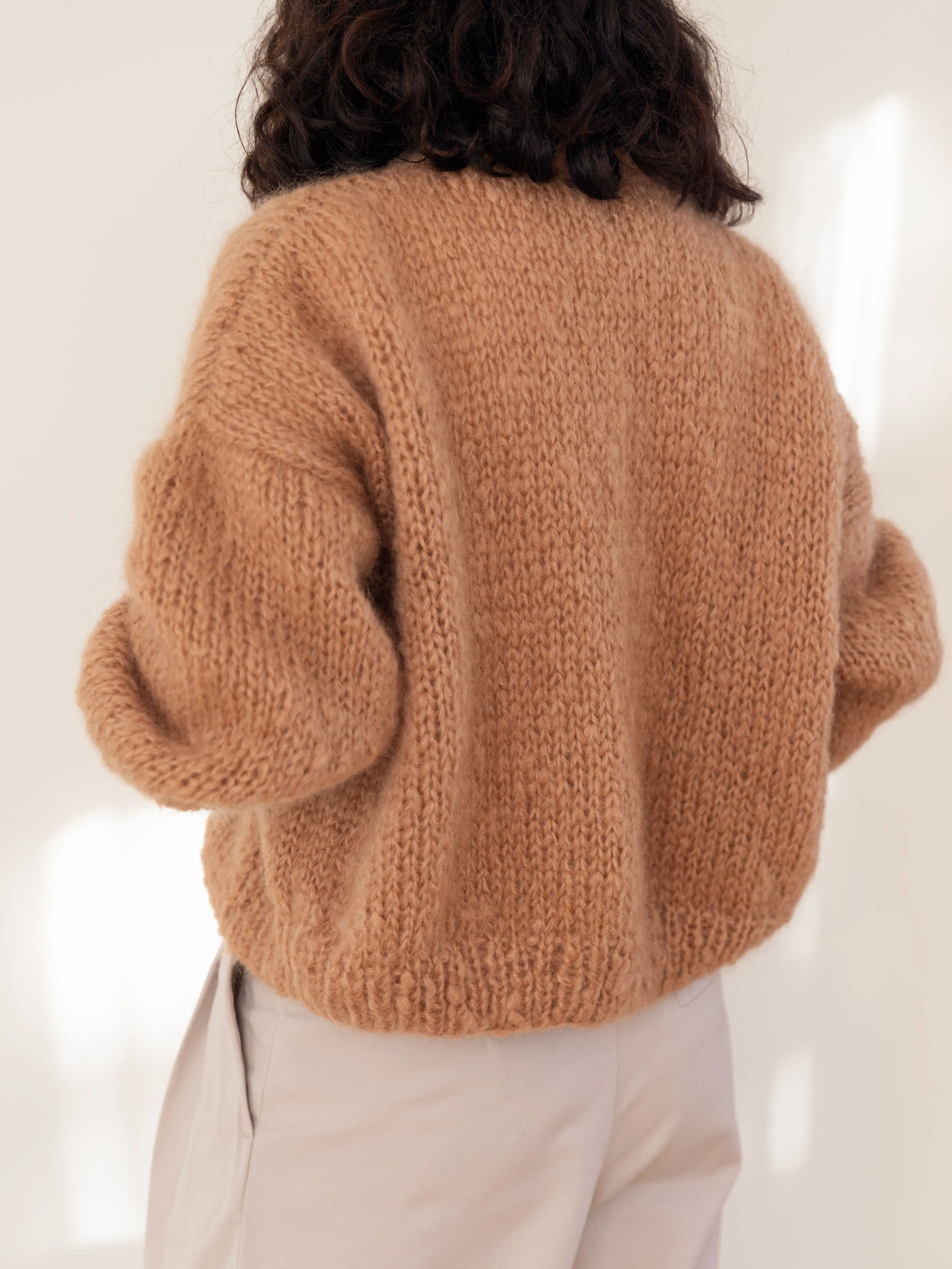 Camel Mohair and Organic Wool Cardigan