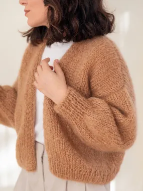 Camel Mohair and Organic Wool Cardigan