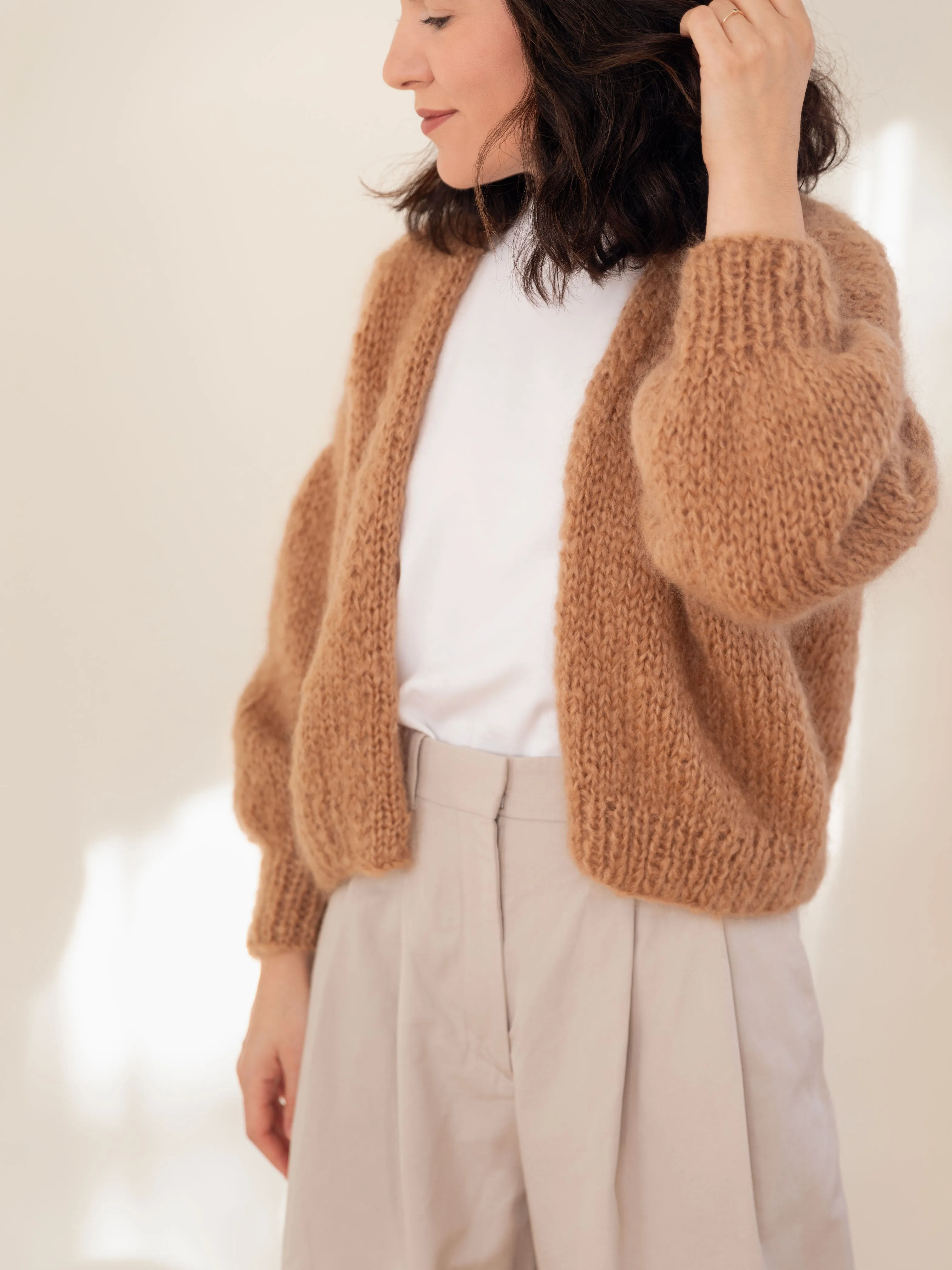 Camel Mohair and Organic Wool Cardigan