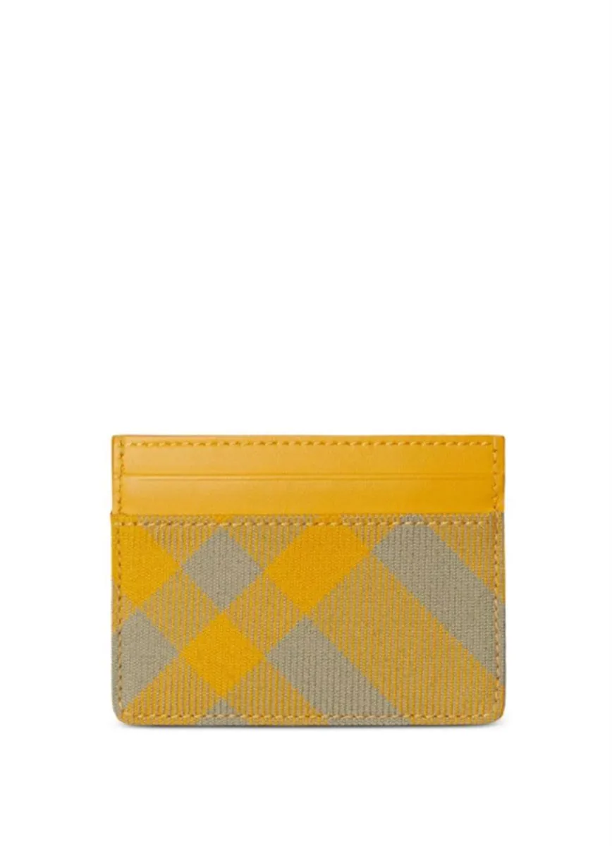 CHECKED LEATHER CARDHOLDER