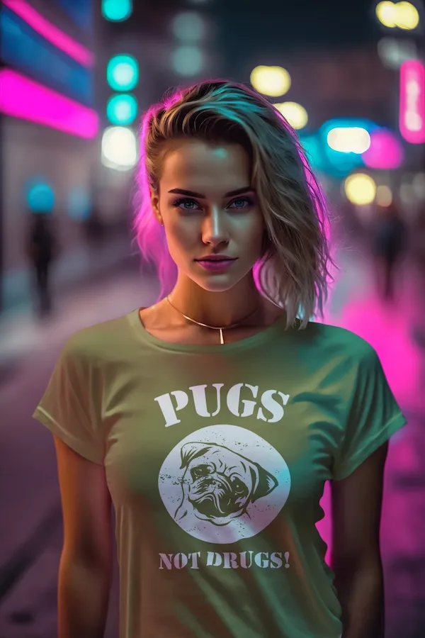 Classic Organic Shirt Women Frontdruck/Pugs not Drugs