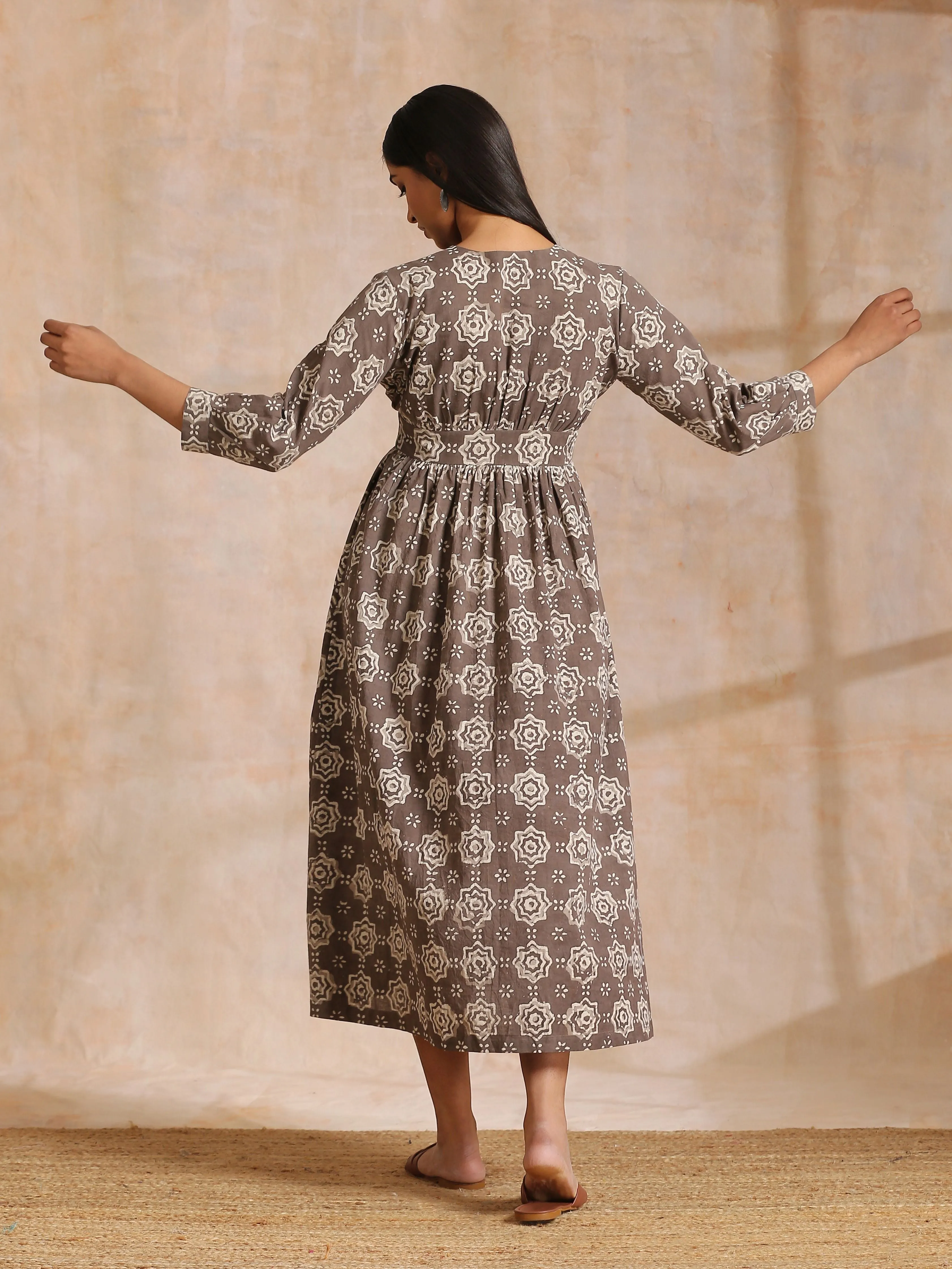 Clay Dabu Overall Print Cotton Wrap Dress | Relove