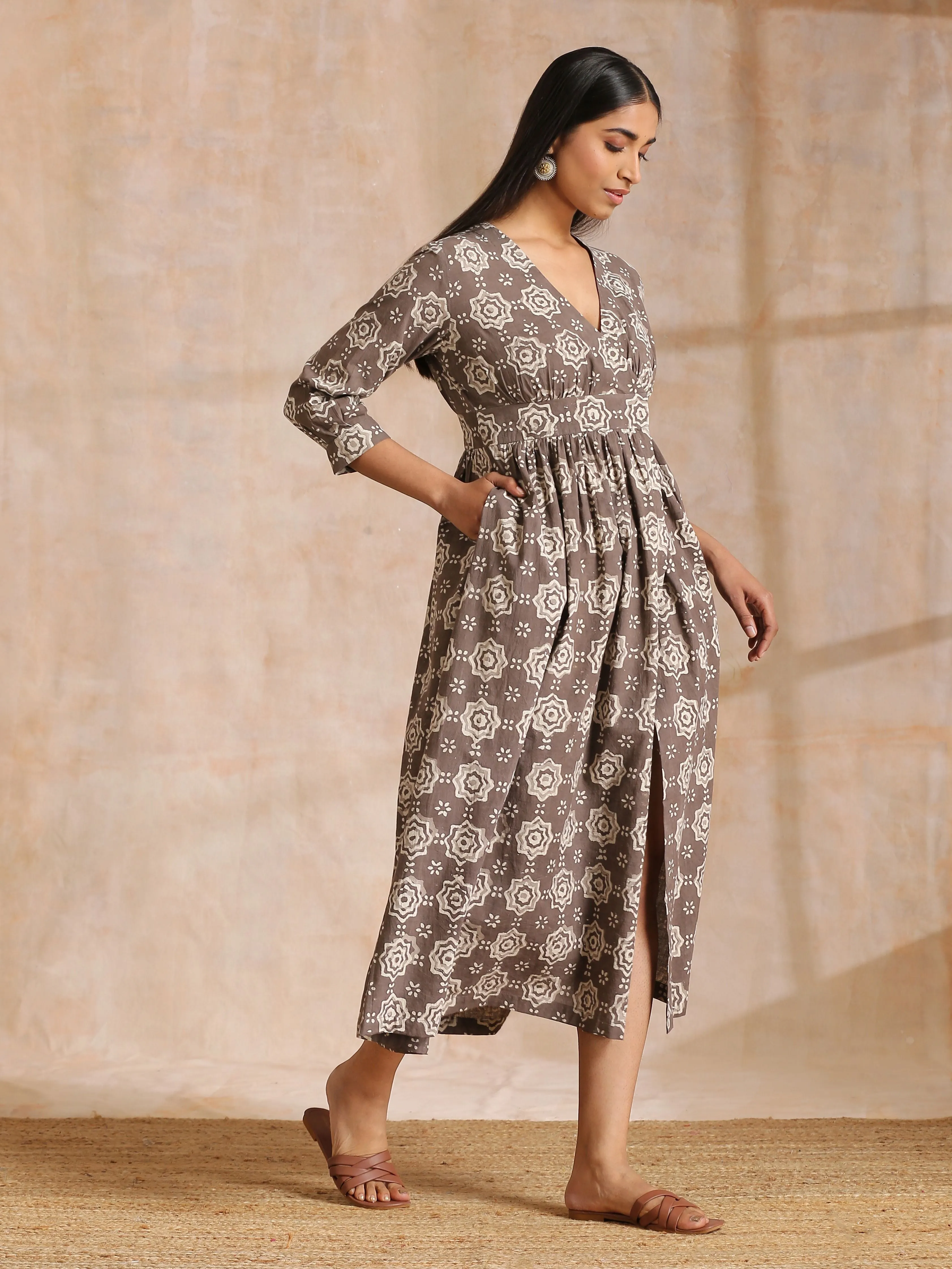 Clay Dabu Overall Print Cotton Wrap Dress | Relove